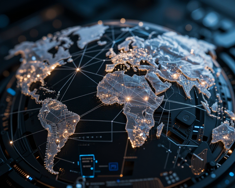 Futuristic AI Network Visualization