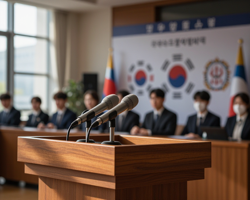 Political Press Conference Atmosphere